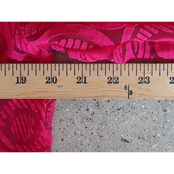 C.l.o.t.h.e.s. Blouse Red Size L Womens Long Sleeve Sheer Collared Burn Out - Picture 9 of 13